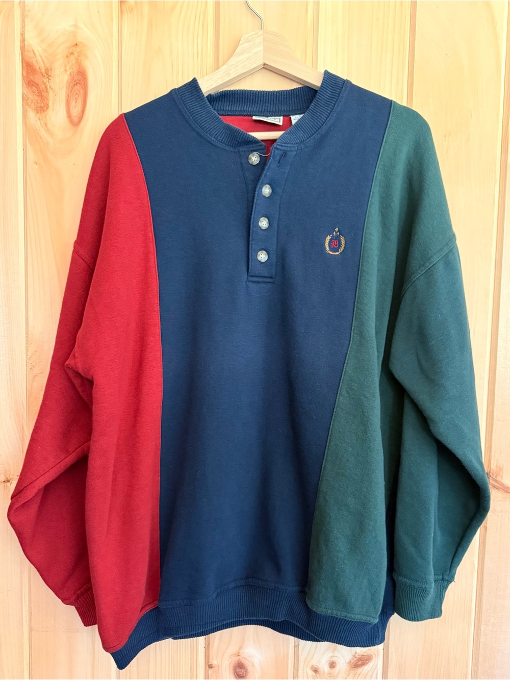 Bugle Boy Colorblock Henley Sweatshirt